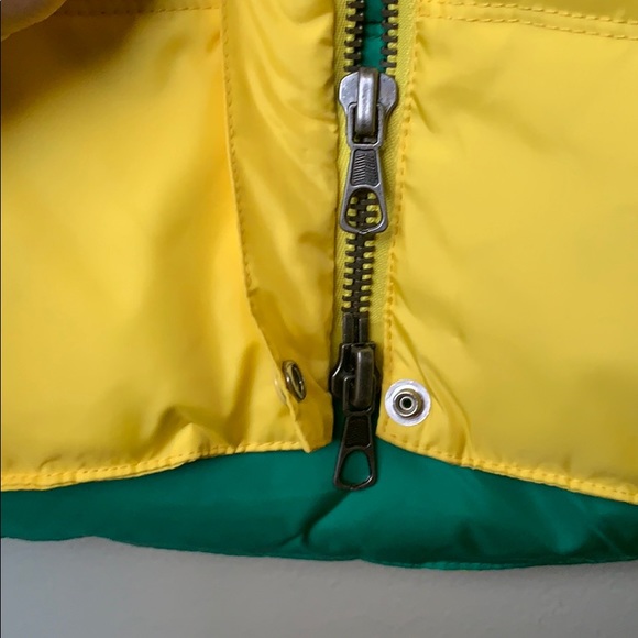 X2 NEW Lucky Brand Down Quilted Puffer Yellow Vest L Zipper Twinning set unisex - Picture 9 of 15